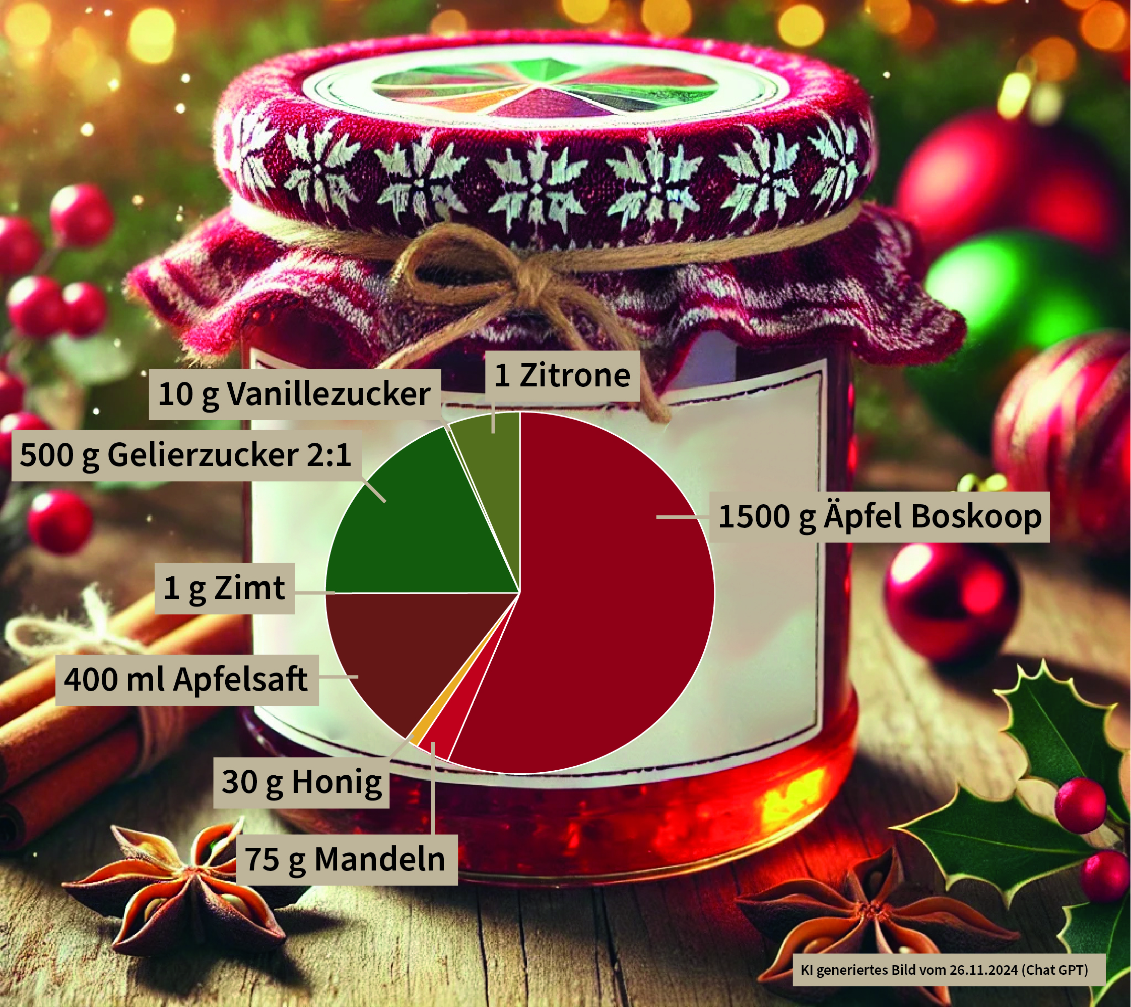 zur Pressemitteilung 319 vom 29. November 2024: „Zum 1. Advent: <br>Weihnachtliche Bratapfelmarmelade“ im PDF-Format