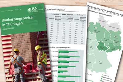 zur Pressemitteilung 079 vom 19. Mrz 2025: „Ausgabe 2025 des Faltblattes Bauleistungspreise in Thringen erschienen“ im PDF-Format