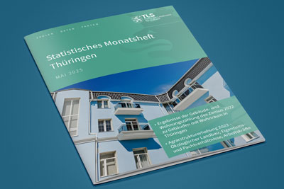 zur Pressemitteilung 171 vom 23. Juli 2025: „Statistisches Monatsheft Mai 2025 verffentlicht<br><thin>Ergebnisse der Gebude- und Wohnungszhlung des Zensus 2022 im Fokus und Agrarstrukturerhebung 2023</thin>“ im PDF-Format