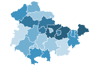 zur Pressemitteilung 293 vom 3. Dezember 2025: „Anstieg des Bruttoinlandsproduktes in allen Thringer Kreisen im Jahr 2023<br><thin>Erstmals hchstes Bruttoinlandsprodukt je erwerbsttige Person im Weimarer Land</thin>“ im PDF-Format