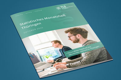 zur Pressemitteilung 016 vom 22. Januar 2026: „Statistisches Monatsheft Oktober 2025 veröffentlicht<br><thin>Beiträge über die Personalstandstatistik des öffentlichen Dienstes und den Außenhandel 2024 in Thüringen</thin>“ im PDF-Format