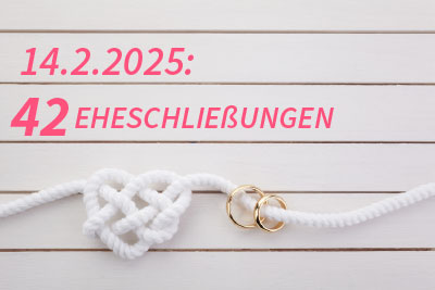 zur Pressemitteilung 031 vom 12. Februar 2026: &bdquo;Zum Valentinstag: 42&nbsp;Eheschlie�ungen am Valentinstag in Th�ringen&nbsp;2025&ldquo; im PDF-Format