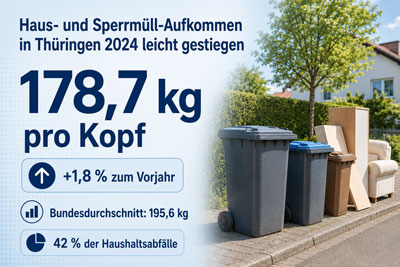 zur Pressemitteilung 105 vom 8. Mai 2026: &bdquo;Haus- und Sperrm�ll-Aufkommen stieg 2024 leicht an<br><thin>42&nbsp;Prozent der Th�ringer Haushaltsabf�lle entfielen auf Haus- und Sperrm�ll</thin>&ldquo; im PDF-Format