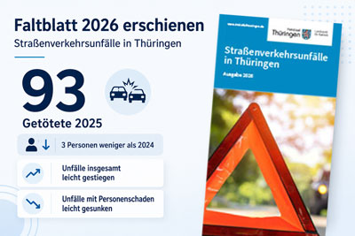 zur Pressemitteilung 108 vom 11. Mai 2026: &bdquo;Ausgabe&nbsp;2026 des Faltblattes �Stra�enverkehrsunf�lle in Th�ringen� erschienen&ldquo; im PDF-Format