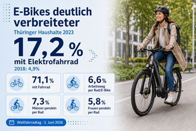 zur Pressemitteilung 132 vom 2. Juni 2026: &bdquo;Anteil der Haushalte mit Elektrofahrrad in 5&nbsp;Jahren mehr als verdreifacht <br><thin>Zum Weltfahrradtag am 3.&nbsp;Juni&nbsp;2026</thin>&ldquo; im PDF-Format