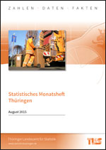 Titelbild der Veröffentlichung „Statistisches Monatsheft Thüringen, August 2015“